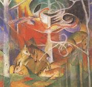 Franz Marc Deer in the Forest i (mk34) oil on canvas